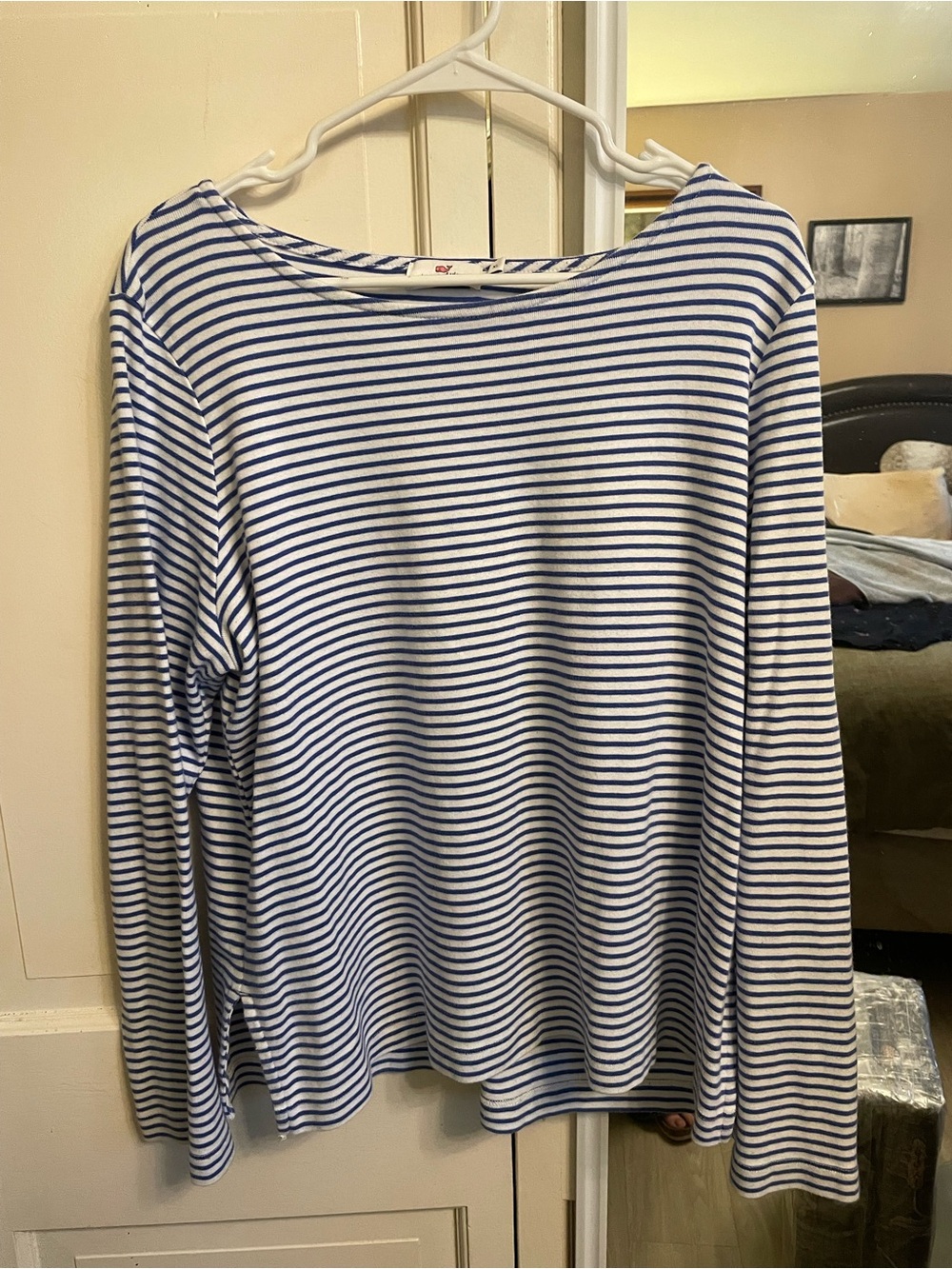 Vineyard Vines Blue and White Striped Long-Sleeve Top